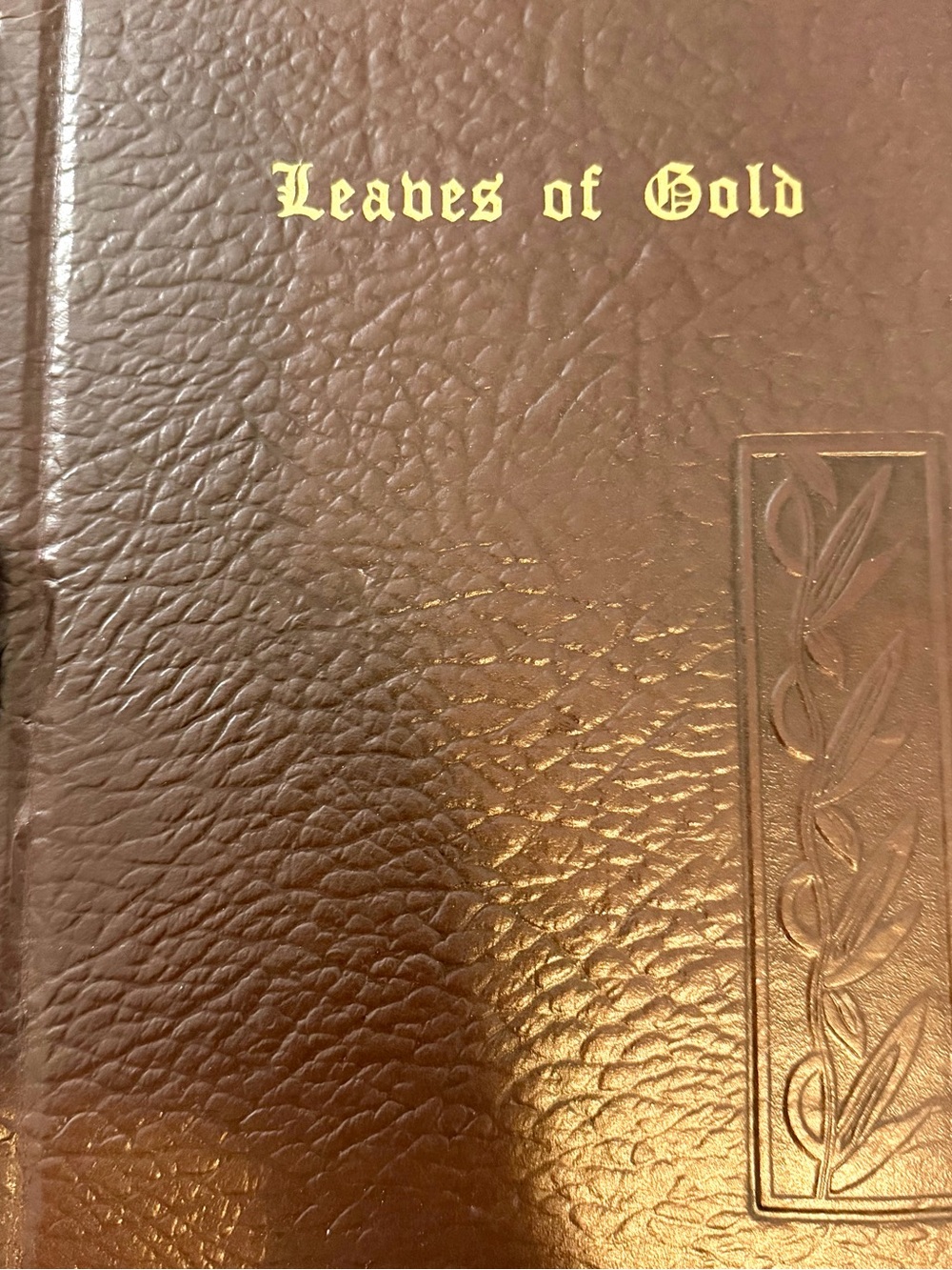 Leaves of Gold Brown Leather Coffee Table Book 1948